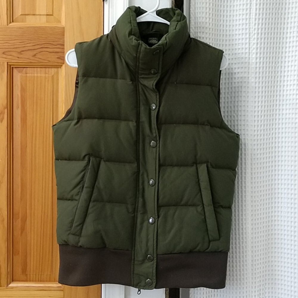 Vintage BR Olive Vest w Rain Hood - Picture 4 of 5